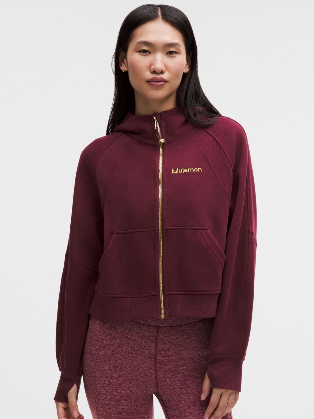 NWT Lululemon Lunar New Year Oversized Full Zip Scuba - Burgundy Bay